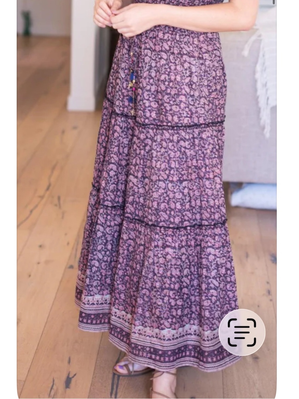 Off-Shoulder Purple Floral Maxi Skirt